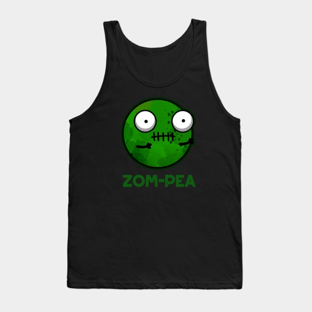 Zom-pea Cute Halloween Zombie Pea Pun Tank Top by punnybone